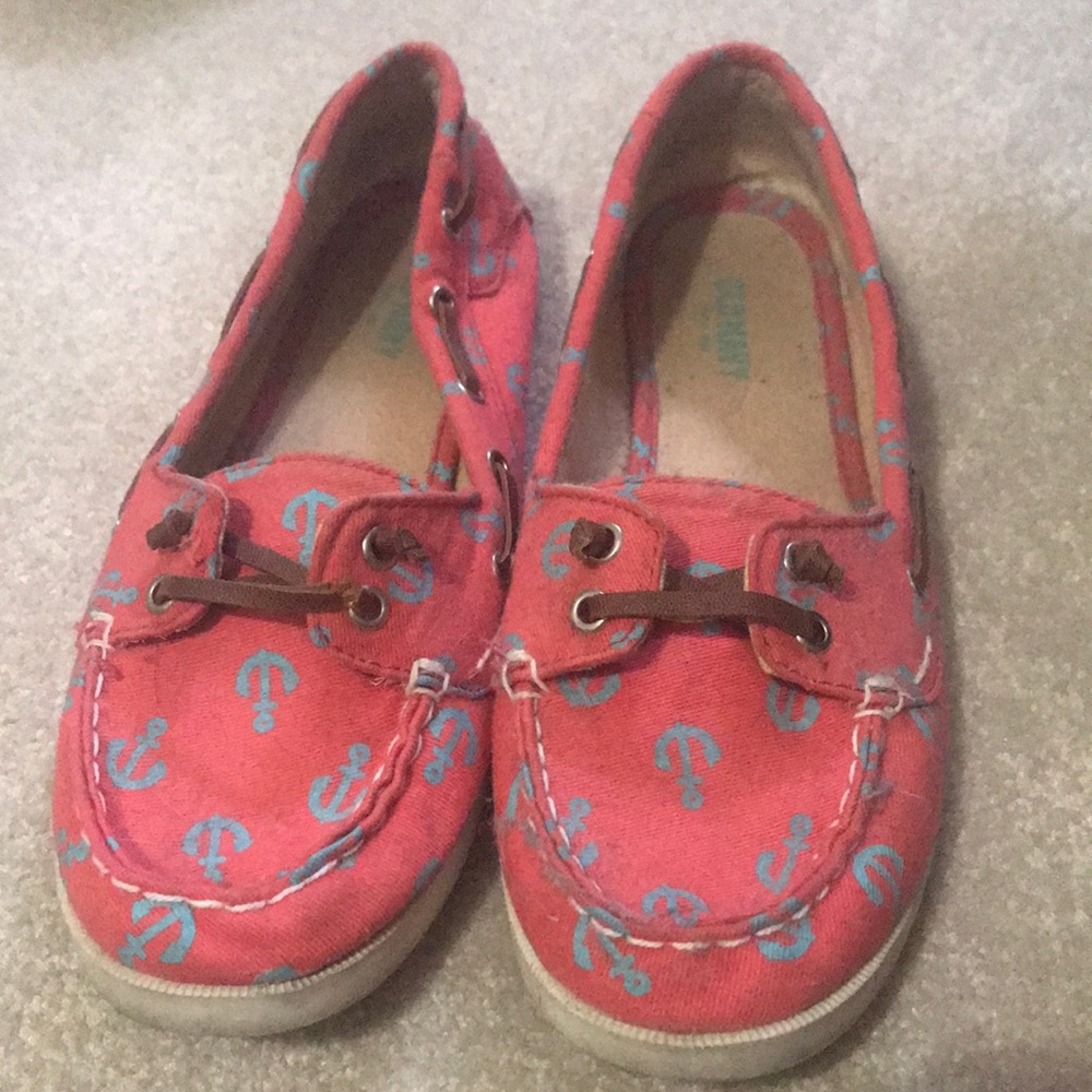 Pink and blue anchor shoes! Cute and comfortable!
